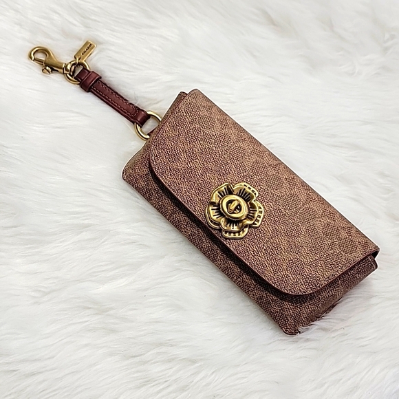 Coach Accessories Coach Sunglass Case Bag Charm In Signature Canvas